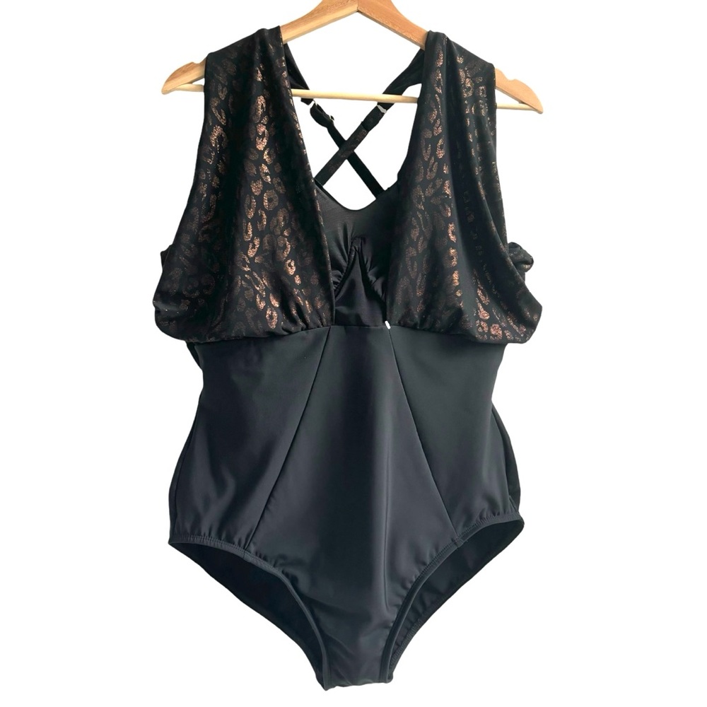 Miraclesuit Underwire Support Crisscross Back Straps One Piece Swimsuit Black 16